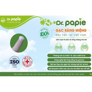 Gạc răng miệng Dr Papie vệ sinh răng miệng (Hộp 30 gói)