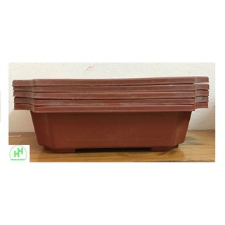 Combo 5 Chậu Nhựa Trồng Cây Mini Hình Chữ Nhật Màu Nâu Siêu Đẹp Kích Thước  28x20x8 Cm