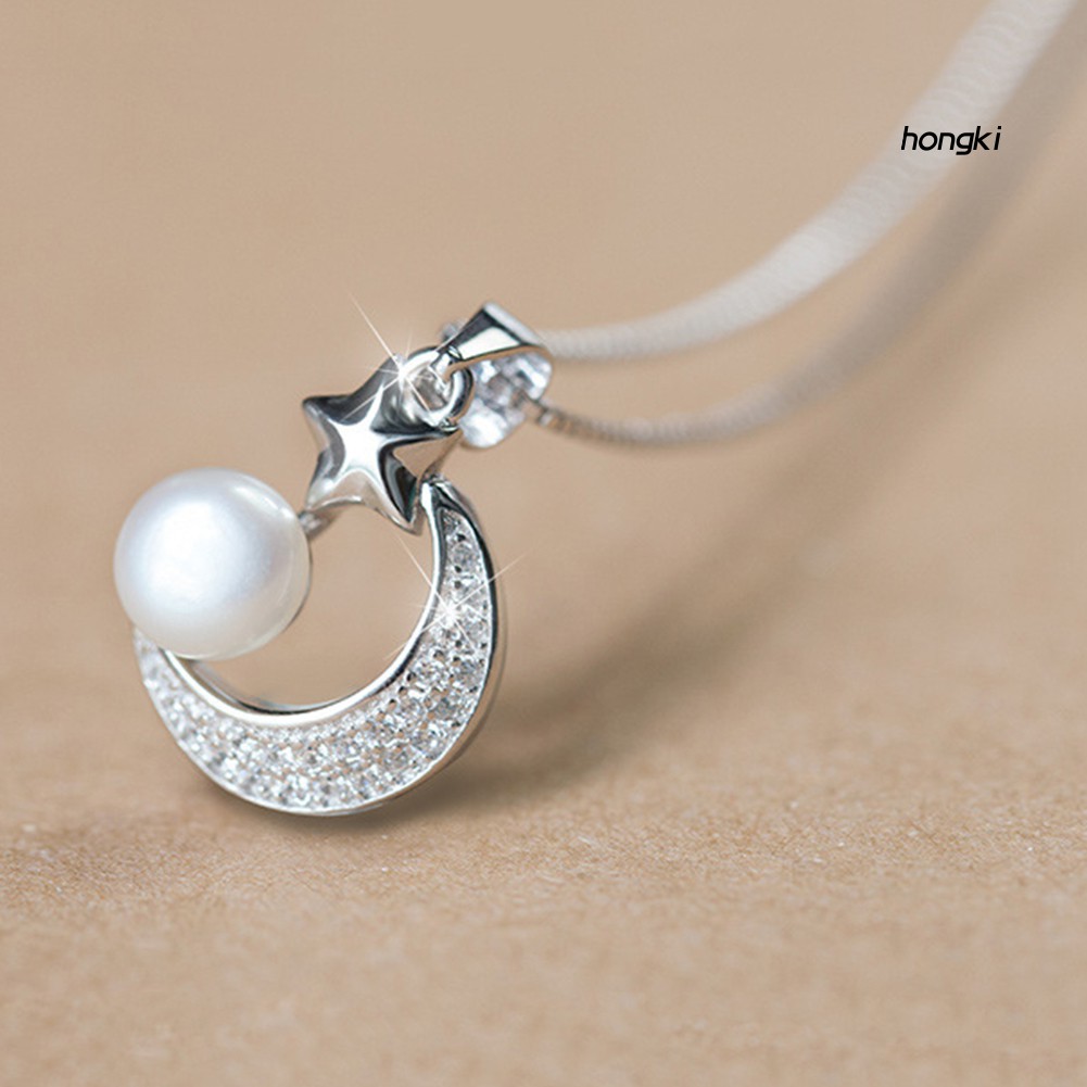 (Hàng Mới Về) vòng cổ Hợp Kim Hình Ngôi Sao / Mặt Trăng Đính Đá Thời Trang Cho Nữ