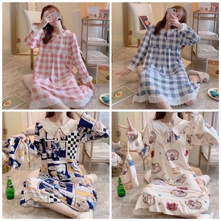 Order giá gốc váy / đầm cotton qc mặc nhà nhiều hình cute