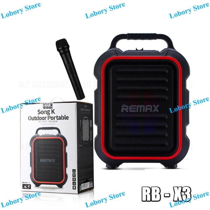 Loa Bluetooth Karaoke ngoài trời Remax RB-X3 + mic không dây