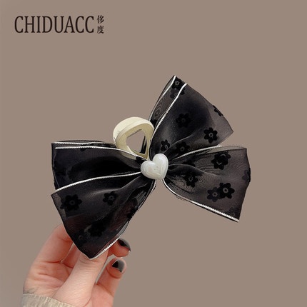 Kẹp Tóc Hình Nơ Lưng Đính Ngọc Trai Phong Cách Hàn Quốc Cho Nữ