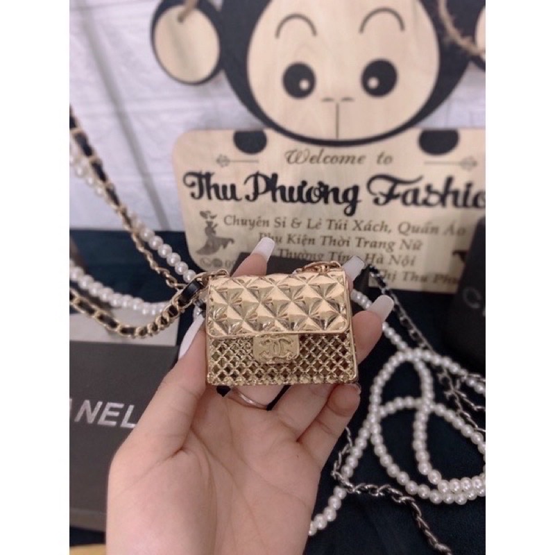 Túi mini Ngọc Trinh- Hàng Siêu sang chảnh  - Túi dây ngọc và dây xích- full hộp( shop chụp)