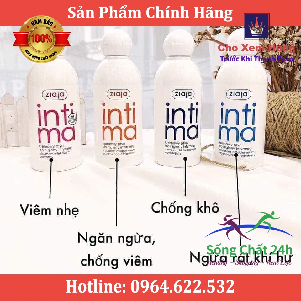 Dung dịch vệ sinh phụ nữ Intima Ziaja Ba Lan 200ml - Sống Chất 24h