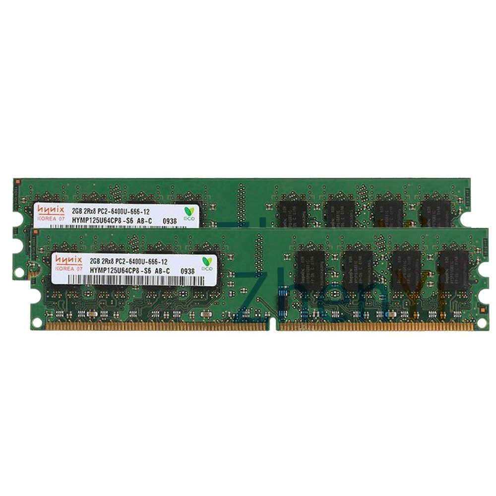 HYNIX Bộ 2 Ram 100% Cho Máy Tính Hyt2Gb Ddr2 800mhz Pc2-6400 240pin Dimm Ram