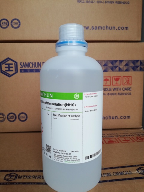 Dung dịch chuẩn 0.1mol/L-Sodium thiosulfate solution N/10 S1097 Samchun Hàn Quốc 1 lít Na2S2O3 0.1N