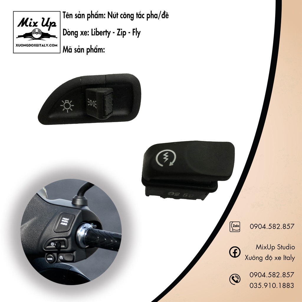 BỘ NÚT CÔNG TẮC DÒNG XE PIAGGIO LIBERTY/ZIP/FLY