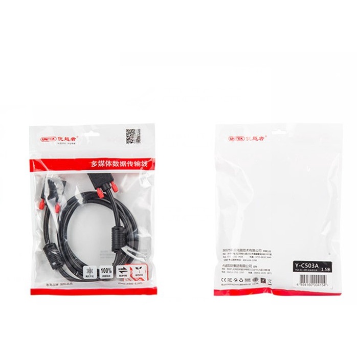 Cáp VGA Unitek 1.5m - Kết nối PC tới PC, PC và Laptop tới Tivi LCD và Máy chiếu...