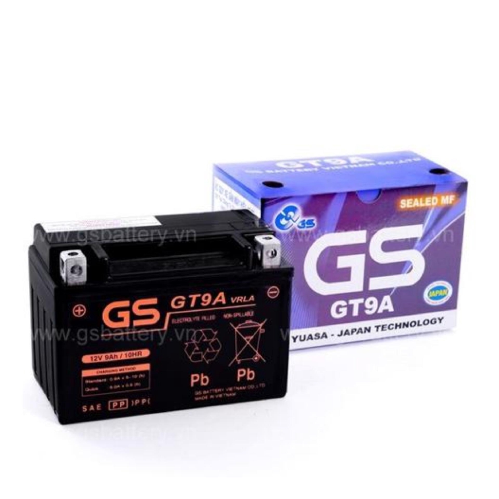 Bình Ắc Quy Khô GS GT9A ( 12V-9 Ah ) - KT (mm) : 150 x 87 x 105 ( dài x rộng x cao )