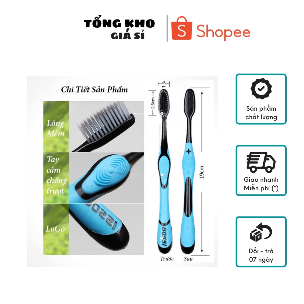 [COMBE 30 CHIẾC]BÀN CHẢI THAN TRE HOẠT TÍNH