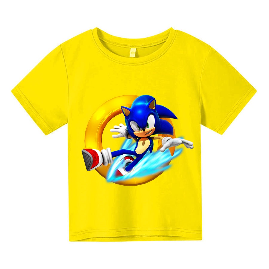 Áo thun cho bé sonic super siêu ngầu , 4 màu, có size người lớn, Anam Store