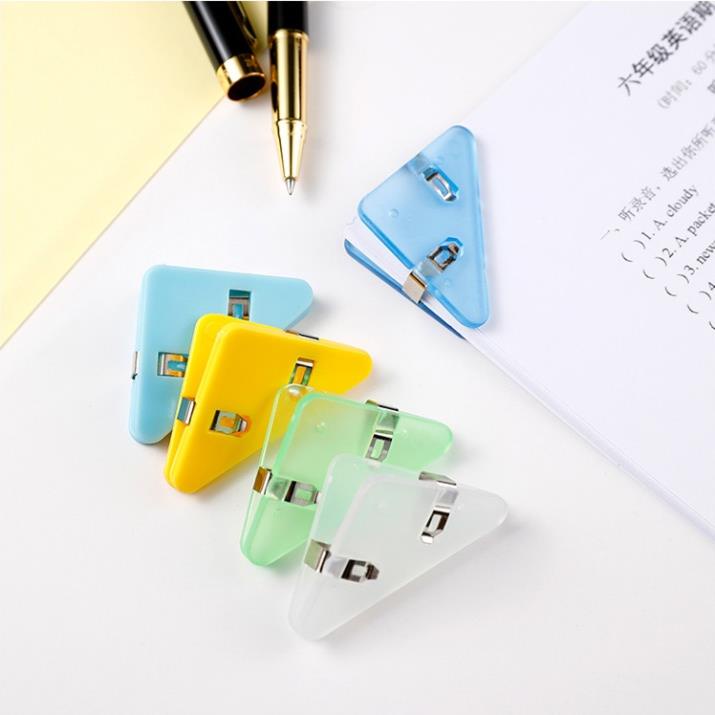 Kẹp giấy KOLANO kẹp bướm nhựa lõi thép tam giác nhiều màu độc đáo SC-001387