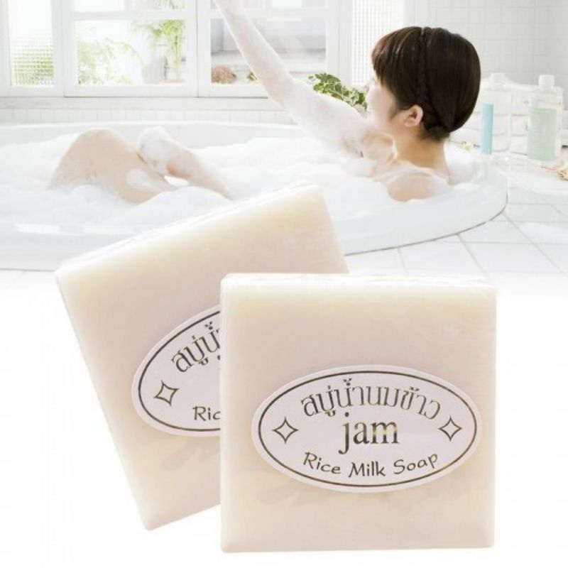 Xà Phòng Cám Gạo Thái Lan Jam Rice Milk Soap Whitening Herbal Soap