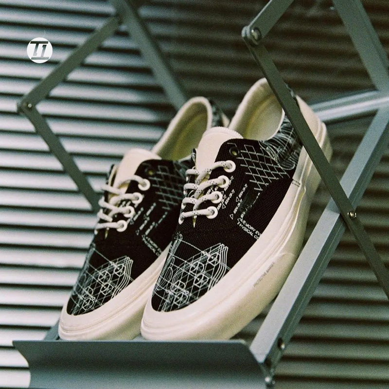 Cod 2 màu vans c2h4 màu đen đồng thương hiệu kỷ nguyên graffiti in giày hội đồng quản trị nam và nữ hàng đầu thấp