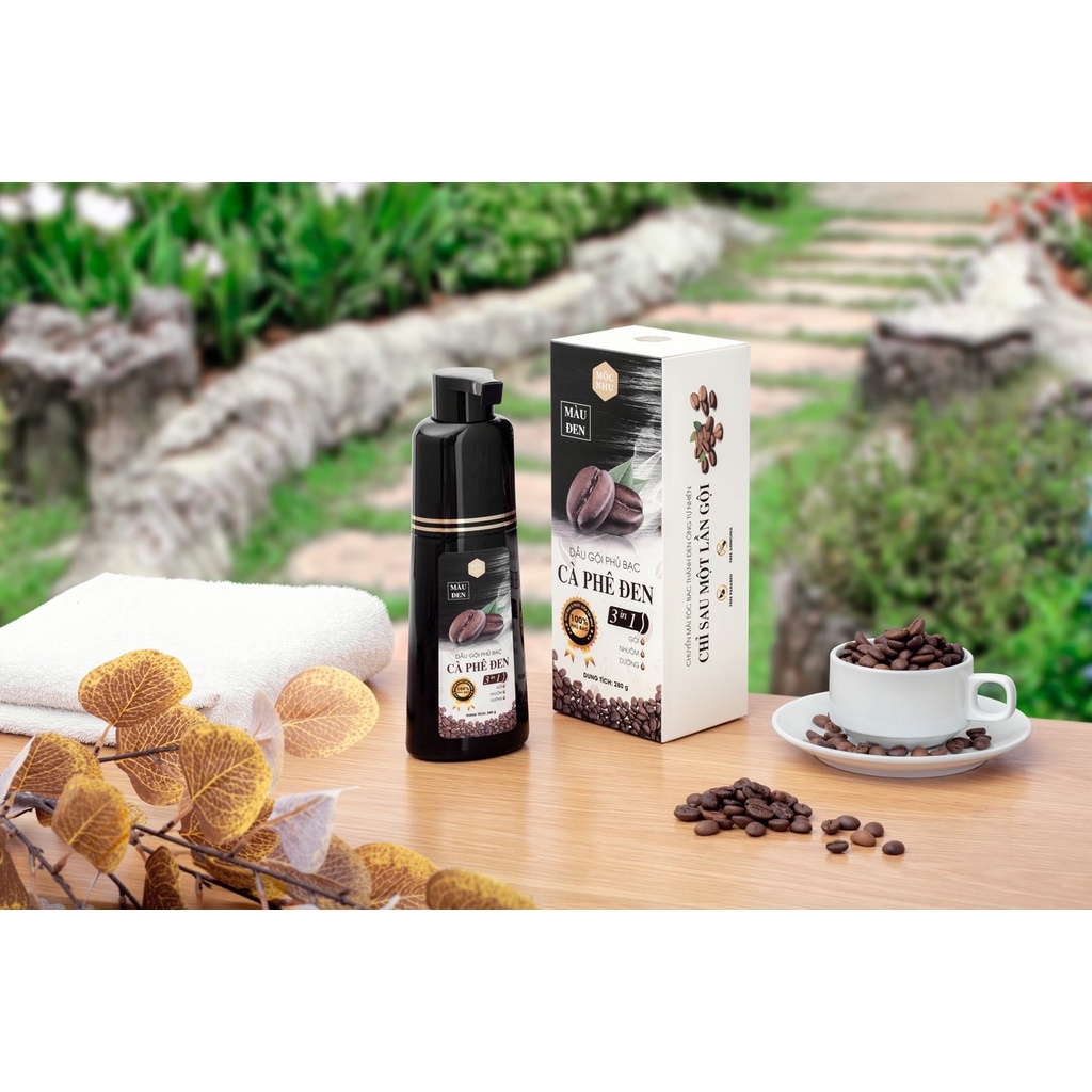 Dầu Gội Phủ Bạc Cà Phê Đen Mộc Nhu 3In1 280gr