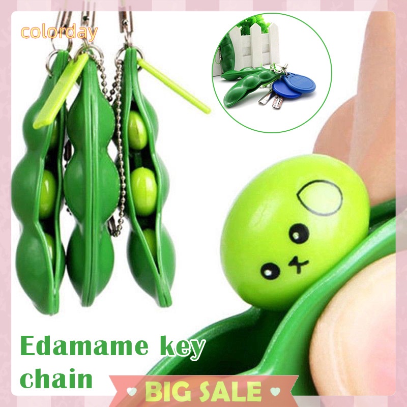 Đồ chơi bóp tay hình đậu vui nhộn, để giảm căng thẳng, móc khóa điện thoại
