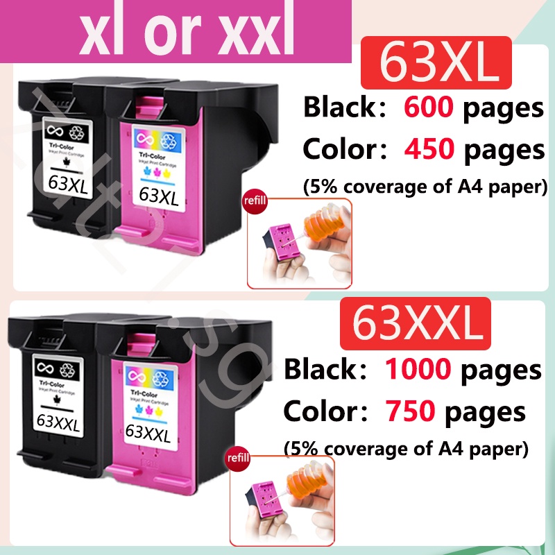 Hộp Đựng Mực HP 63XL HP 63XL HP 63XL HP 63 HP 63 HP 63 Black HP 1110 / 1111