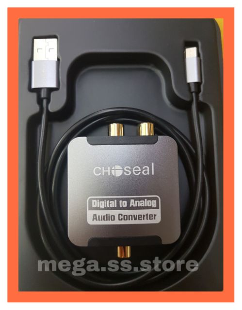 Bộ Chuyển Âm Thanh Quang Ra Hoa Bông sen Chất Lượng Cao Choseal Converter Audio Optical Digital to Analog RL  RCA AQ5601