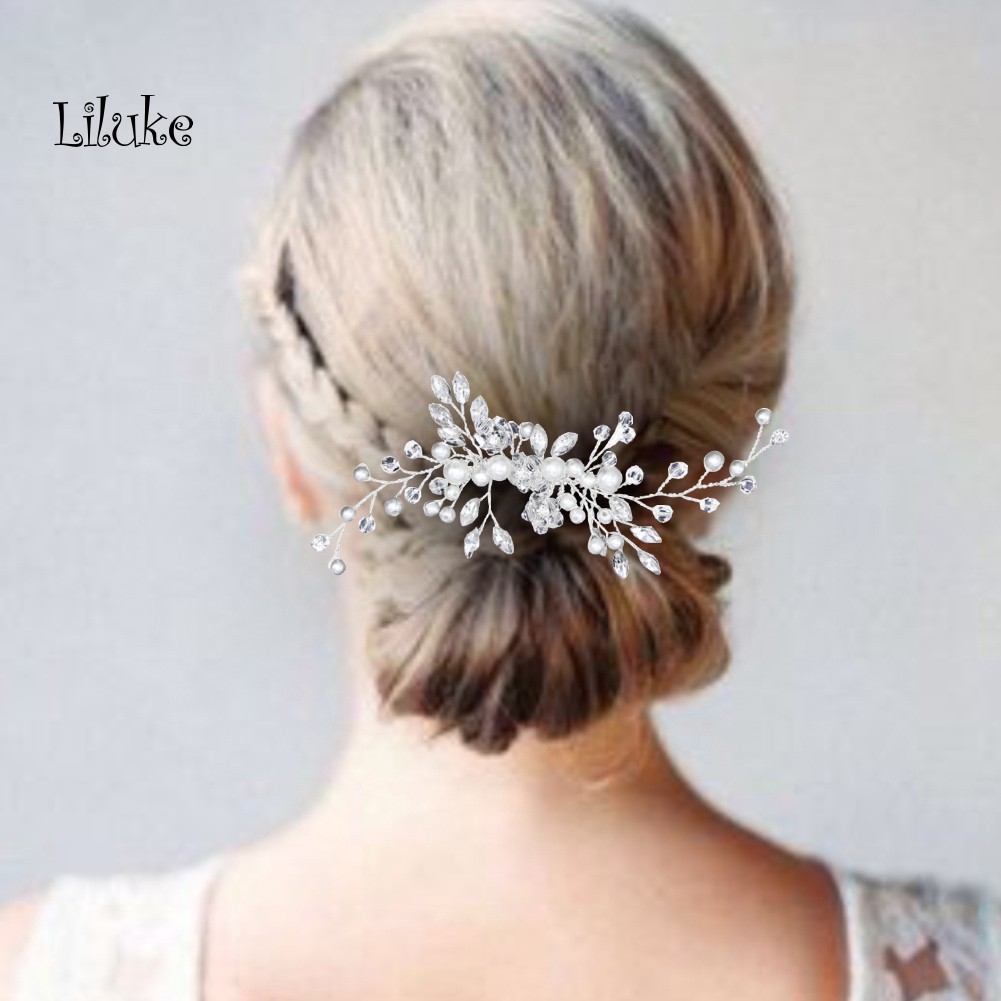 Lược Cài Tóc Đính Đá Và Ngọc Trai Nhân Tạo Thời Trang Dành Cho Nữ