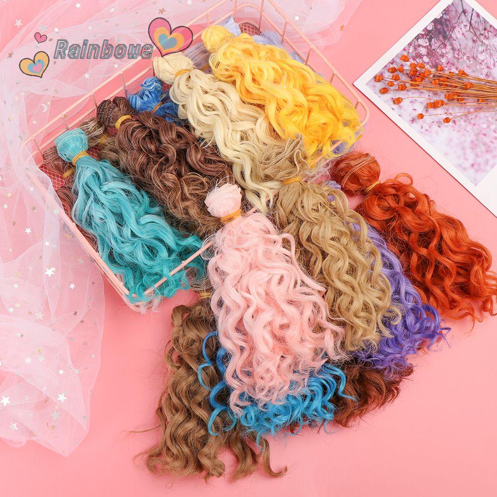 Tóc giả uốn xoăn nhiều màu tùy chọn phù hợp cho búp bê tỷ lệ 1/3 1/4 1/6