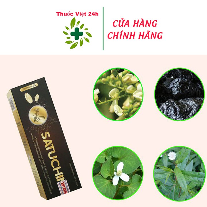 Viên sủi SATUCHIN - hỗ trợ hạn chế nguy cơ bị trĩ, tăng sức bền thành mạch – Hộp 3 tuýp - thuốc việt 24h