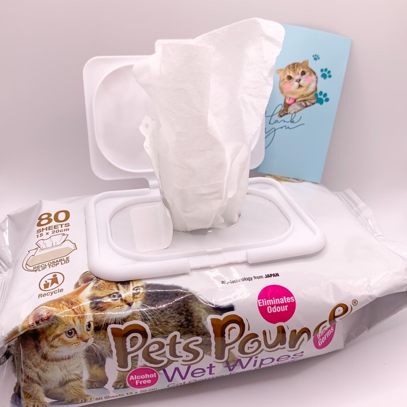 Khăn Giấy Ướt Khử Mùi Diệt Khuẩn cho chó mèo Pets Pounce Wet Wipes
