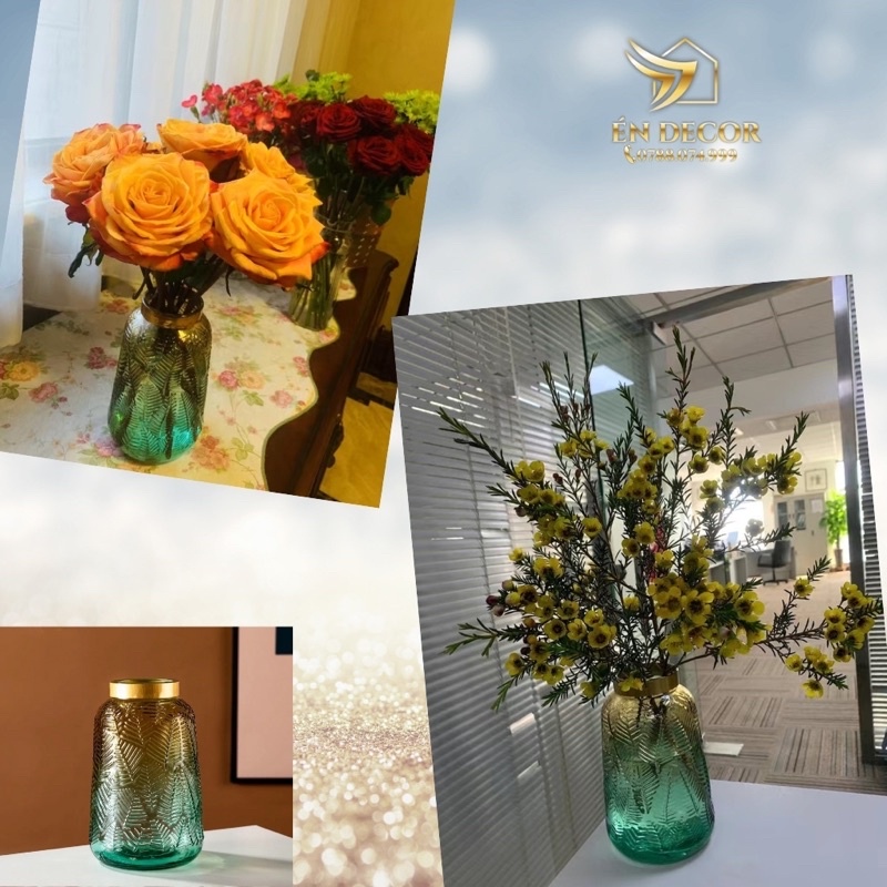 Lọ Hoa Thuỷ Tinh, Lọ Hoa Decor, Trang Trí Nhà Cửa, Én Decor