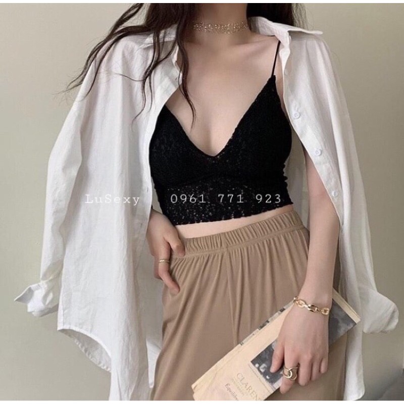 bralette màu trắng màu đen Đẹp, bralette là gì hay áo ngực không gọng bralette mặc với gì vest hay blazer ibasic house