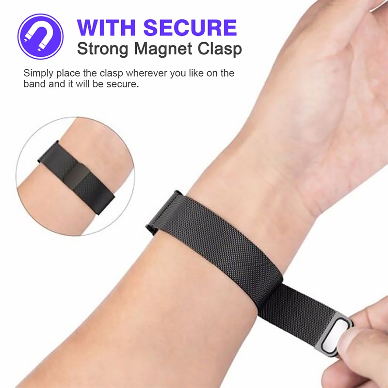 Dây Đeo 20 22mm Cho Samsung Watch Active 2 40/44mm Galaxy 3/4 Classic 45/42mm Gear S3 HUAWEI GT Milanese