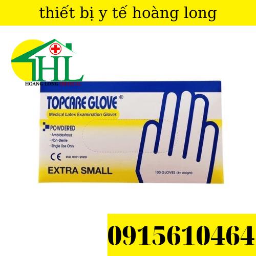 [CHÍNH HÃNG] Găng tay y tế TOPCARE Malaysia có bột size XS, S, M