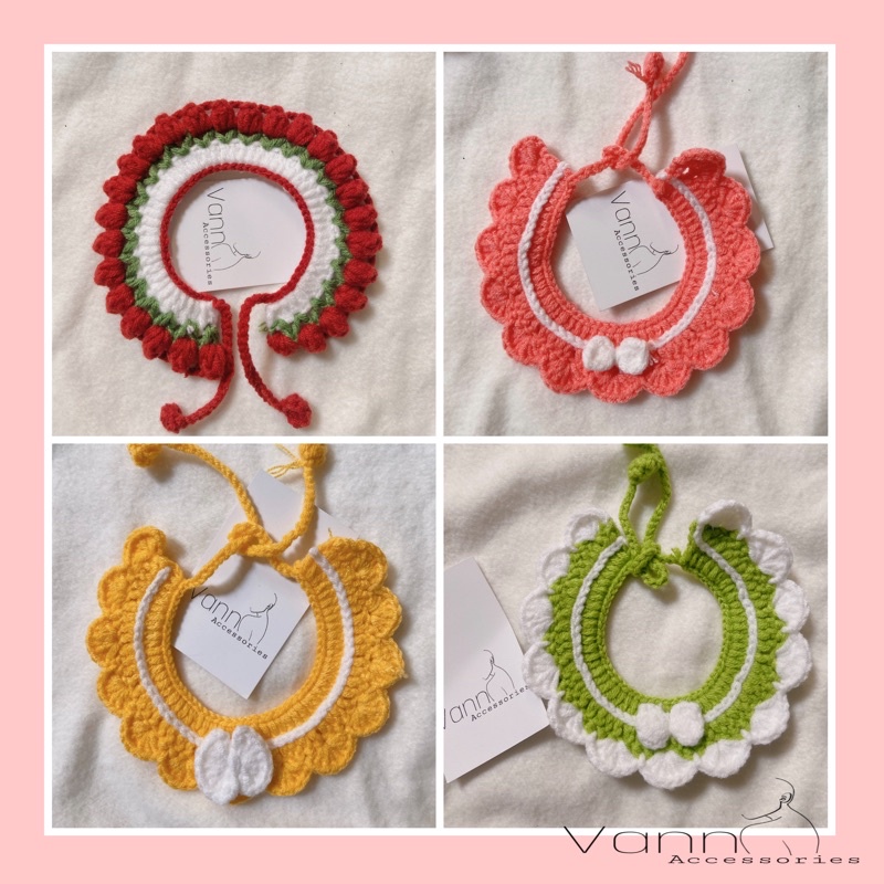 Vòng cổ handmade len cho chó mèo xinh xắn