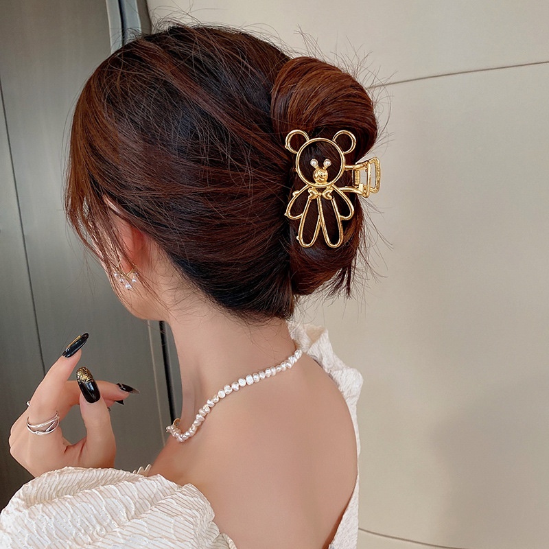 [Sẵn Hàng] Kẹp Tóc Càng Cua Kim Loại Hàn Quốc Hình Gấu Xinh Xắn Dễ Thương Mainia Shop