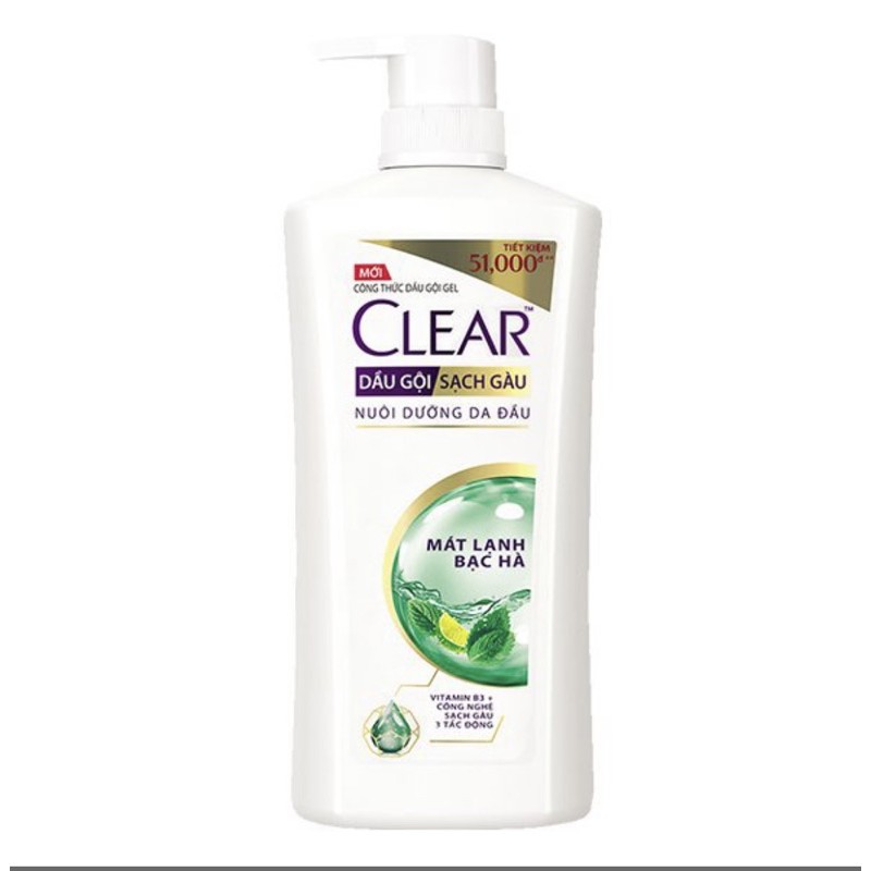 dầu gội clear mát lạnh bạc hà 650g