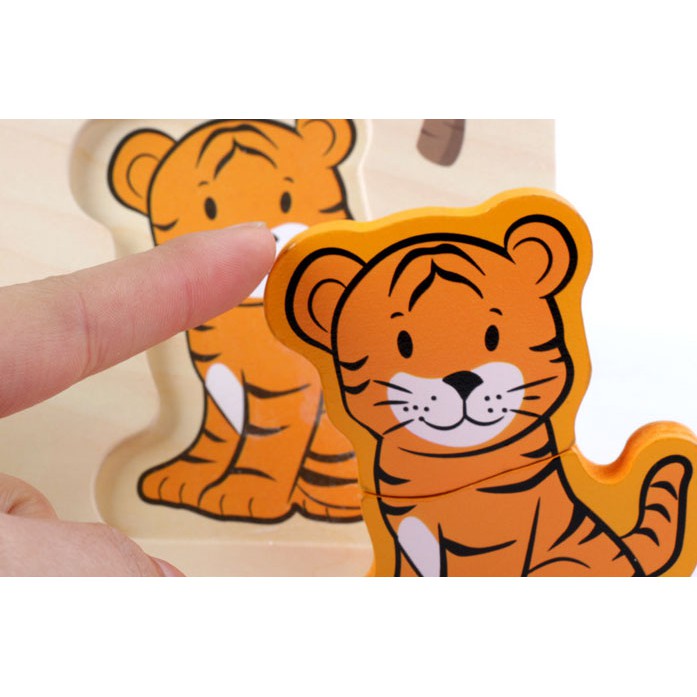 Bảng Đồ Chơi Gỗ Lắp Ghép 3D hình ngộ nghĩnh - Đồ chơi giáo dục Phát Triển Trí Tuệ Cho Bé Mầm Non