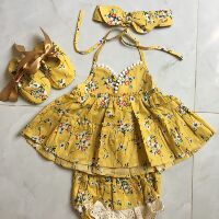 Set váy yếm vàng