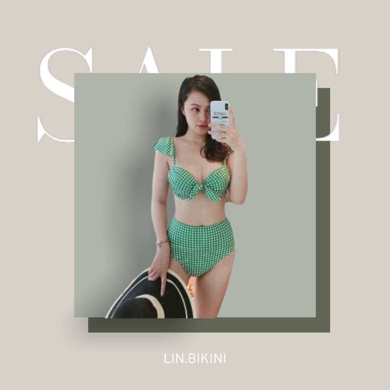 Bộ BIKINI 2 mảnh cánh tiên kẻ caro đỏ