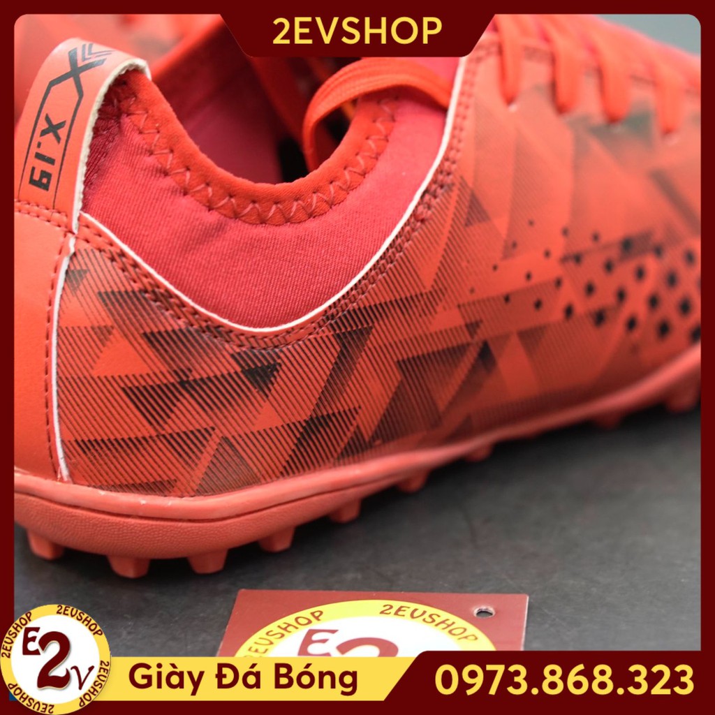 Giày đá bóng thể thao nam Fovi Debut Đỏ, giày đá banh cỏ nhân tạo đế mềm - 2EVSHOP