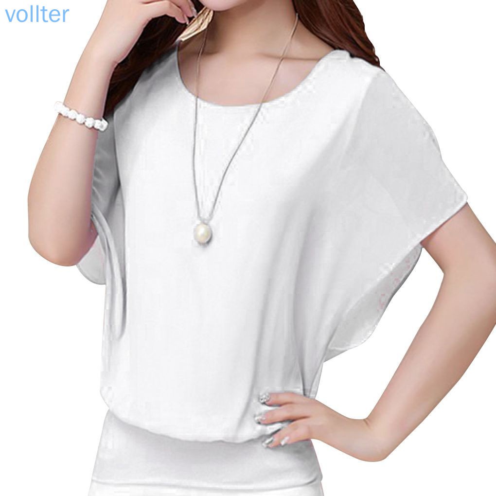 Áo voan tay cánh dơi thời trang tùy chọn màu sắc dành cho nữ