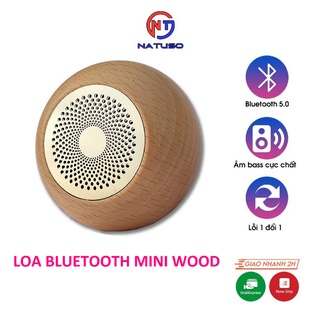 Loa bluetooth mini nghe nhạc không dây Natuso Wood cầm tay vỏ gỗ nhỏ gọn âm thanh hay