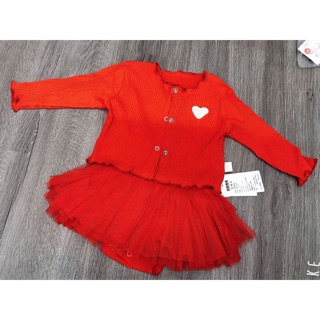 Set váy len đỏ cho bé gái