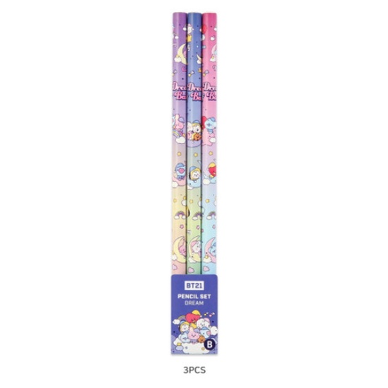 Bộ bút chì Dream chính thức BT21 3 chiếc (1 gói 3 chiếc Bút chì)