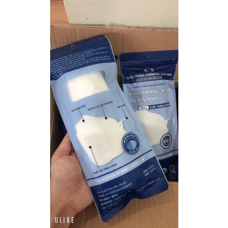 Khẩu trang kf94 quyền anh  mask khẩu trang 4d kháng khuẩn gói 10 chiếc màu trắng
