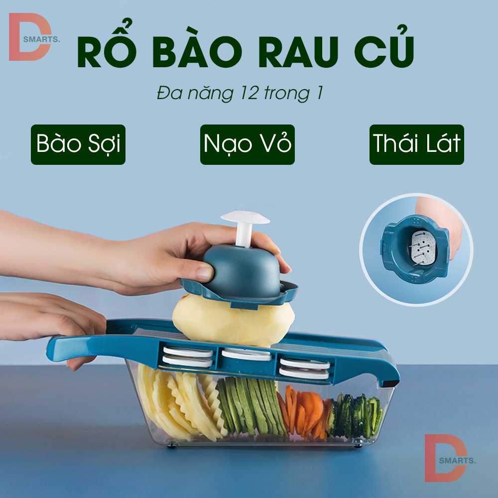 Rổ bào rau củ nhà bếp đa năng, Nạo Bào Sợi, Nạo Vỏ,Thái Lát, chất liệu nhựa ABS