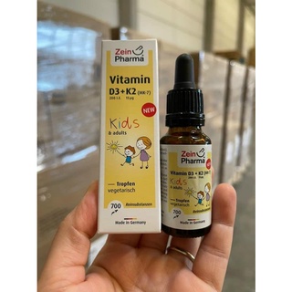Vitamin d3 + k2 mk7 của zein pharma đức, bổ sung d3 k2 cho bé từ sơ sinh, lọ 20ml