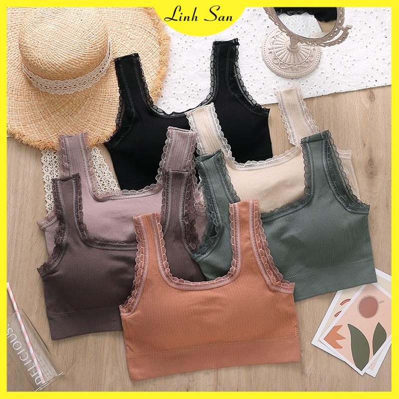 Áo Bra Quai Ren Cổ Vuông Lưng Chữ U Free size 37-60kg 1535 T