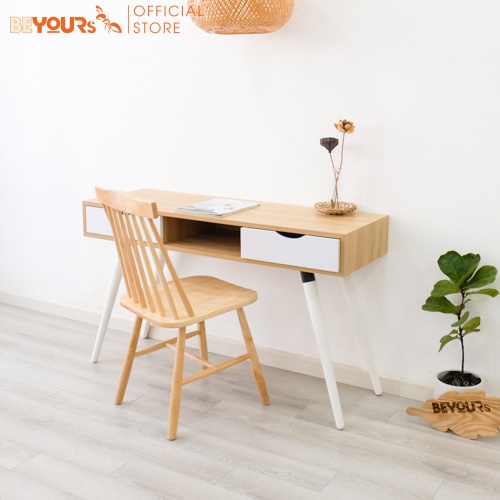 Bàn Làm Việc BEYOURs A Pin Table, chất liệu gỗ, ngăn kéo tiện lợi, phong cách Hàn Quốc