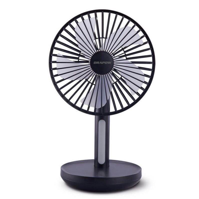 Quạt để bàn có đèn LED Drapow DF01 mini dành cho gia đình văn phòng sinh viên du lịch 3 chế độ gió dung lượng 4000 mAh