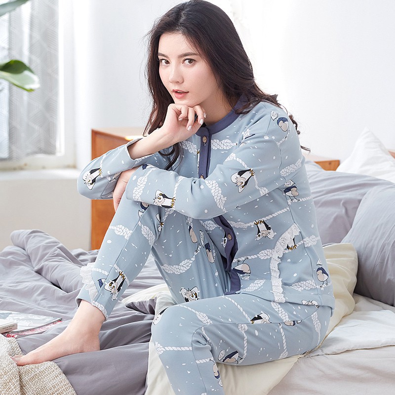 Bộ Pijama cổ Đức không chân cá tính, kín đáo phù hợp cho các nàng cá tính có mùa Đông không lạnh