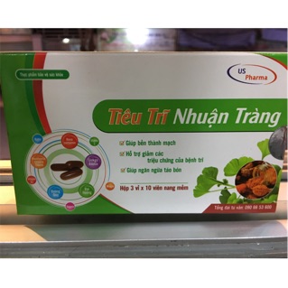 Tiêu trĩ nhuận tràng (giúp bền thành mạch, hỗ trợ giảm các triệu chứng của bệnh trĩ, giúp ngăn ngừa táo bón)