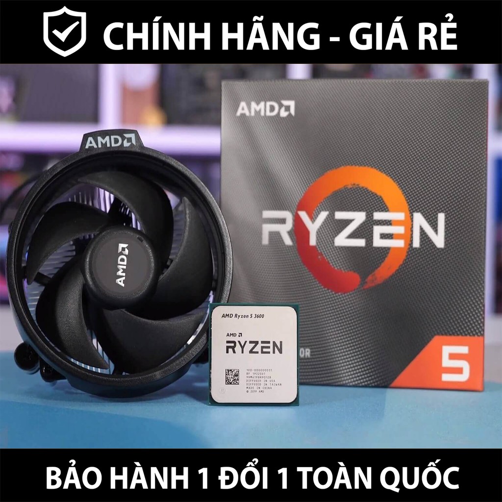 CPU AMD Ryzen 5 3600 (3.6GHz turbo up to 4.2GHz, 6 nhân 12 luồng, 35MB Cache, AMD AM4) - Chính hãng - Bảo hành 12 tháng